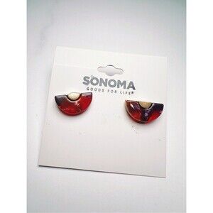 Sonoma Earrings Half Moon Brand New Purple Gold Small Jewelry